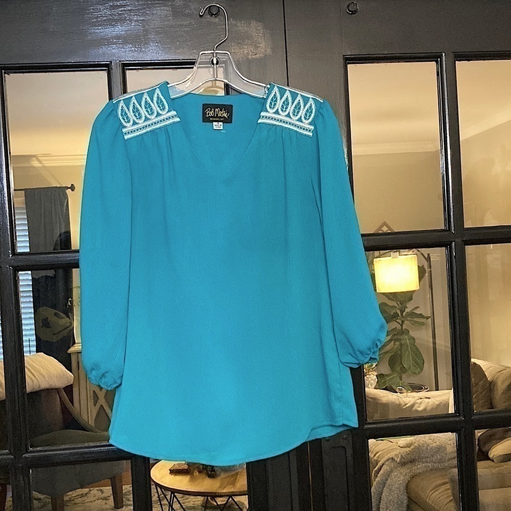 𝅺vintage Bob Mackie Blouse Shirt Woman’s Small 4